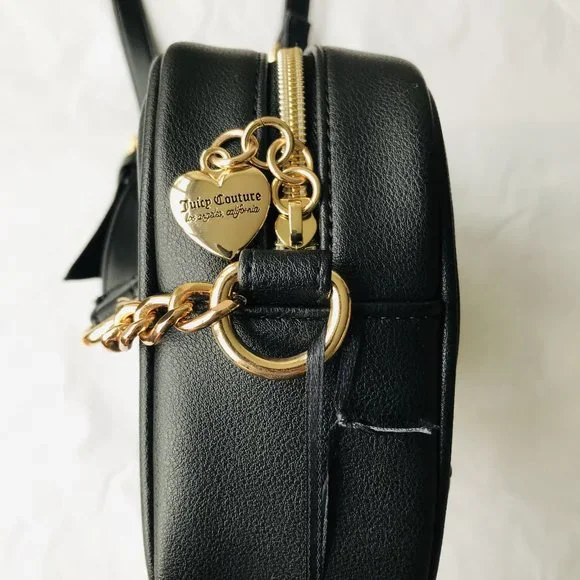 Juicy Couture Heritage Crossbody Licorice Embroidered Logo BLACK - Picture 4 of 6